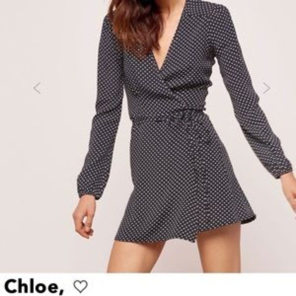 MICKEY & JENNY Chloe Polka Dot Mimi Wrap Dress